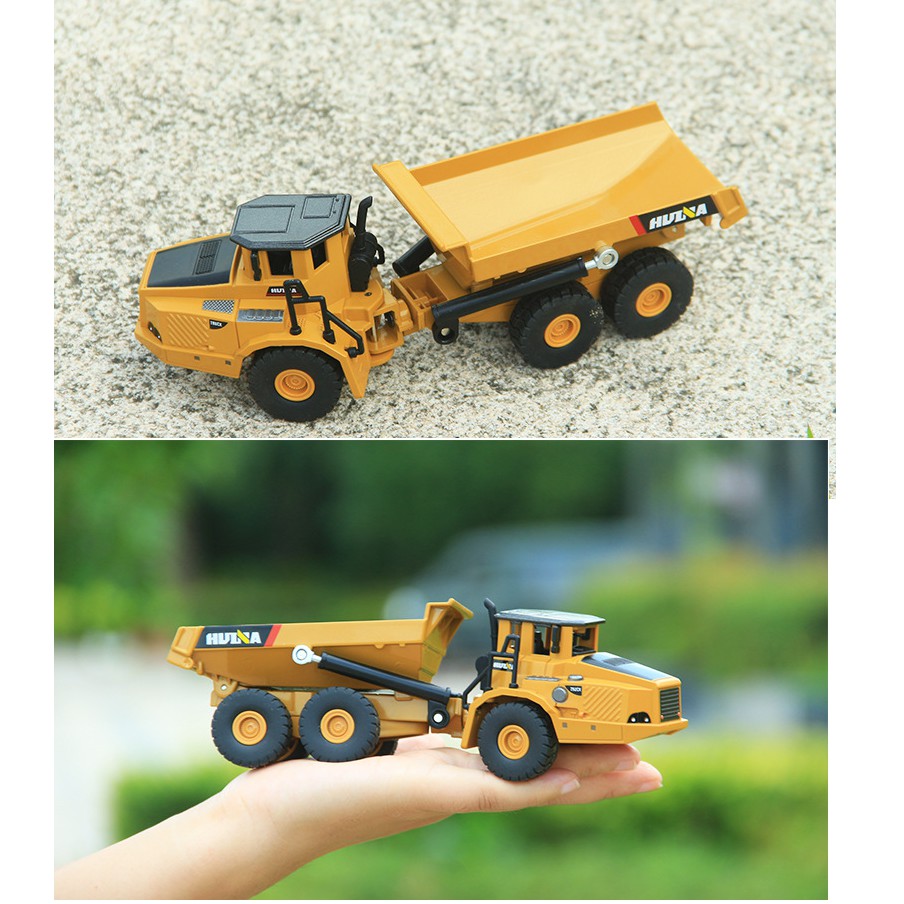 Xe tải chở hàng mô hình bằng sắt xe công trình đồ chơi trẻ em mô hình tỉ lệ 1:50