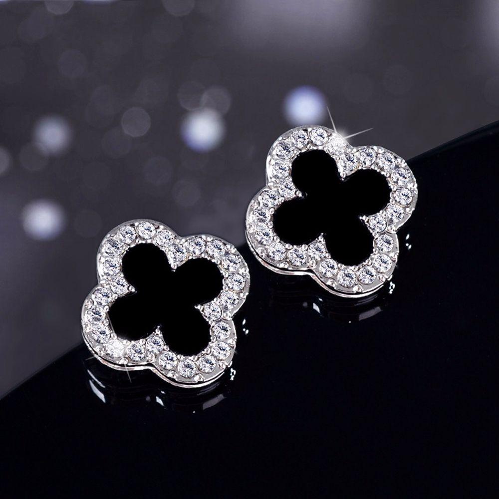 Bông Tai Hình Cỏ Bốn Lá Phong Cách Cổ Điển Ngọt Ngào Cho Nữ|Khuyên Tai Kim Thiết Kế Độc Đáo Thời Trang Cho Nữ