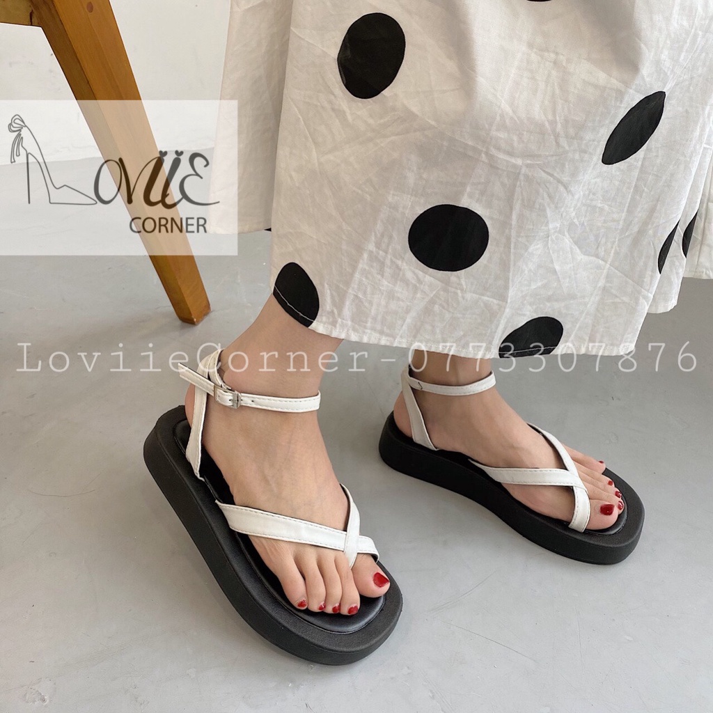 SANDAL NỮ LOVIIECORNER - GIÀY THỜI TRANG QUAI NGANG MẢNH - GIÀY ĐẾ XUỒNG 3 PHÂN CAO CẤP S220309