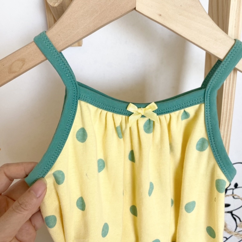 Váy 2 dây cho bé gái, váy chất liệu cotton hàng Hàn 100%bambo sợi tre