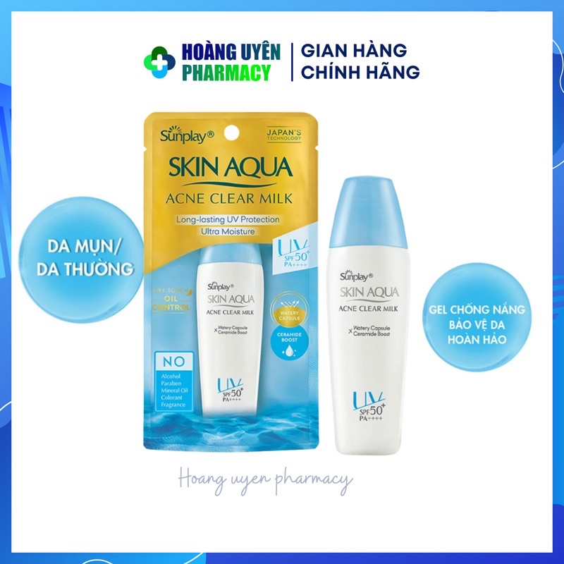 Chống nắng cho da mụn Sunplay Skin Aqua Acne Clear Milk