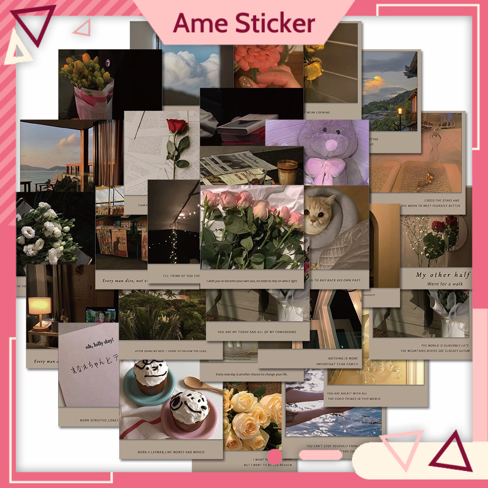 Combo 40 Sticker INS CUỘC SỐNG QUOTES hình dán chống nước dán mũ bảo hiểm, laptop, vali, điện thoại, guitar