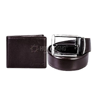 Bộ ví & thắt lưng nam da bò màu nâu ph2103-ph4130