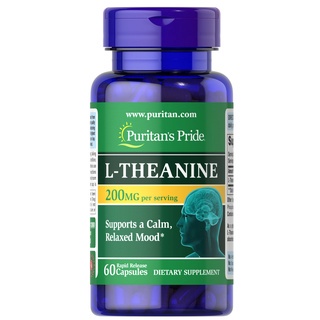 Viên Uống Giảm Stress, Bổ Não L-Theanine 200mg 60 viên Puritan's Pride