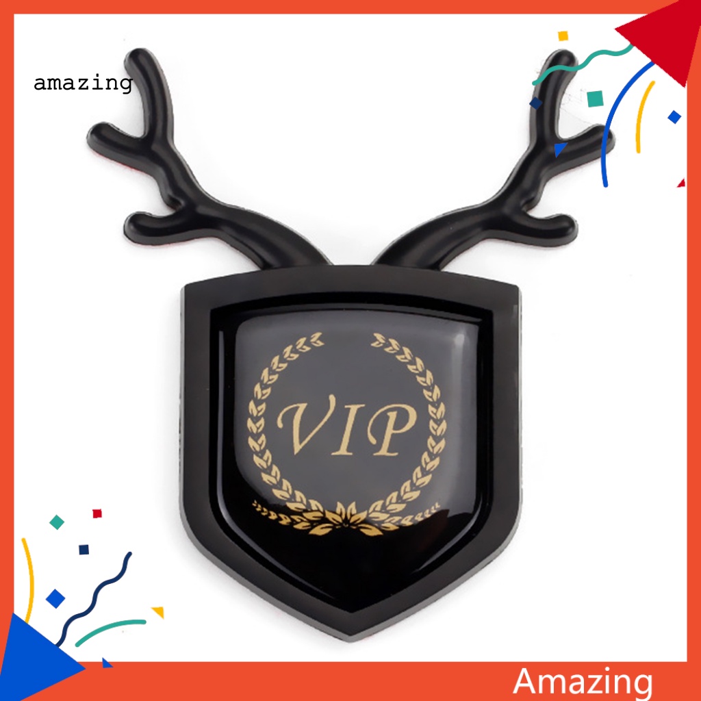 Sticker Logo 3D Hình Nai Sừng Tấm Dùng Để Trang Trí Xe Hơi