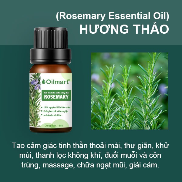 Combo 3 Chai Tinh Dầu Thiên Nhiên Nguyên Chất Oilmart 15ml