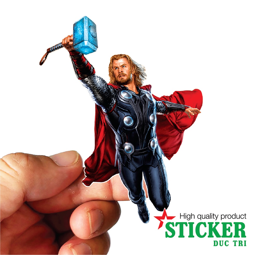 Bộ Sticker THOR, Miếng dán được cắt sẳn có màng bảo vệ chống nước chống trầy.
