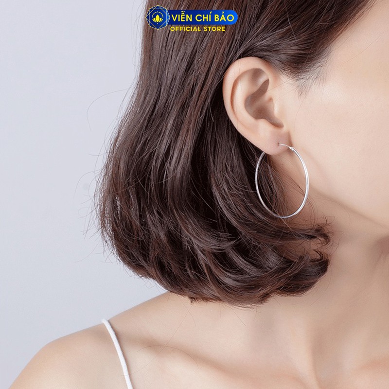 Bông tai bạc nữ Basic chất liệu bạc 925 thời trang phụ kiện trang sức nữ thương hiệu Viễn Chí Bảo B000048