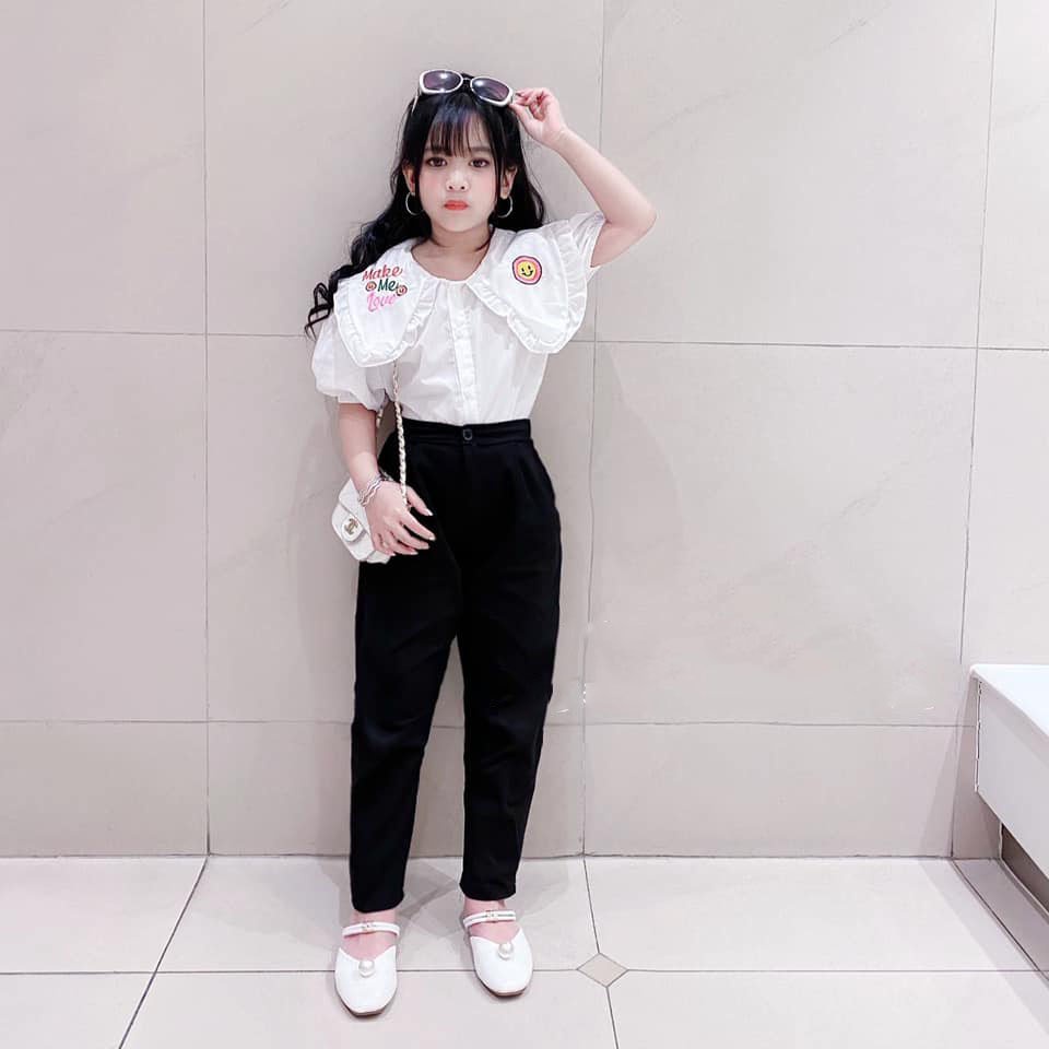 Bộ quần áo bé gái áo sơ mi quần dài cho bé từ 10kg đến 35kg - Bộ đồ bé gái size đại siêu xinh cực đáng yêu