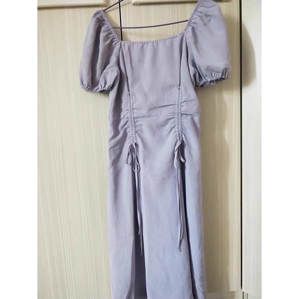 (ORDER.buiny) Váy MORAN tay phồng cổ vuông eo rút dây 2 bên xòe dài tiểu thư sang trọng kiểu Pháp | BigBuy360 - bigbuy360.vn