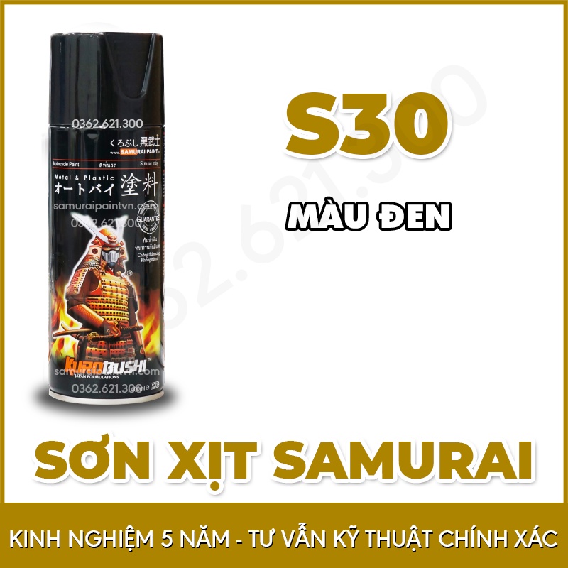 Sơn samurai màu đen S30 - Chai sơn xịt samurai màu đen