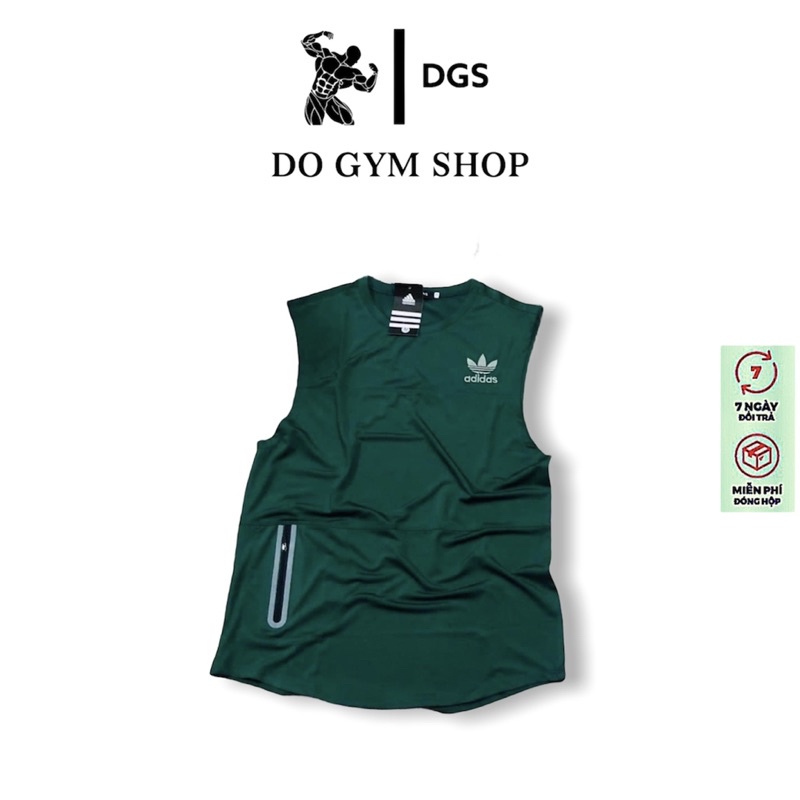 Áo thun tanktop nam thể thao DO GYM SHOP có túi khóa, chất liệu thun lạnh thoáng mát