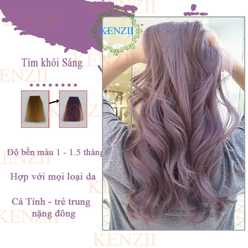 Thuốc Nhuộm Tóc Màu Tím Khói Sáng Phong Cách Hàn Quốc Kenzii Lên Từ level 9 ( Tặng Tẩy + Oxi ) | BigBuy360 - bigbuy360.vn