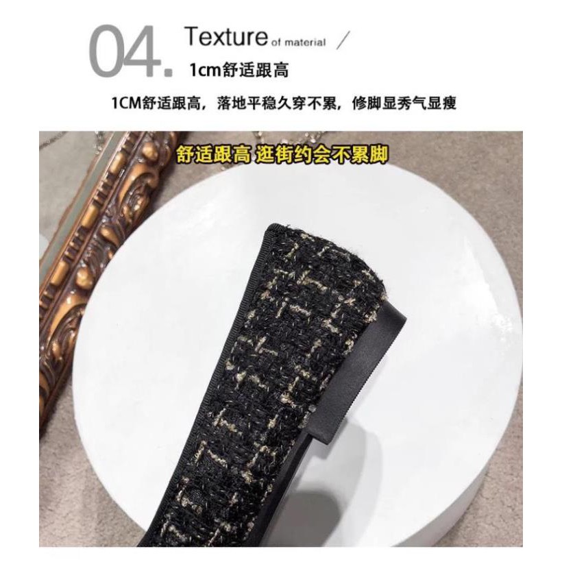 Giày bệt búp bê nữ phối dạ đính nơ xin xắn hàng chuẩn đẹp_B24