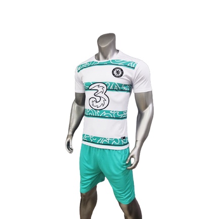 Quần áo bóng đá CHELSEA màu trắng xanh 2022 CÓ IN tên số