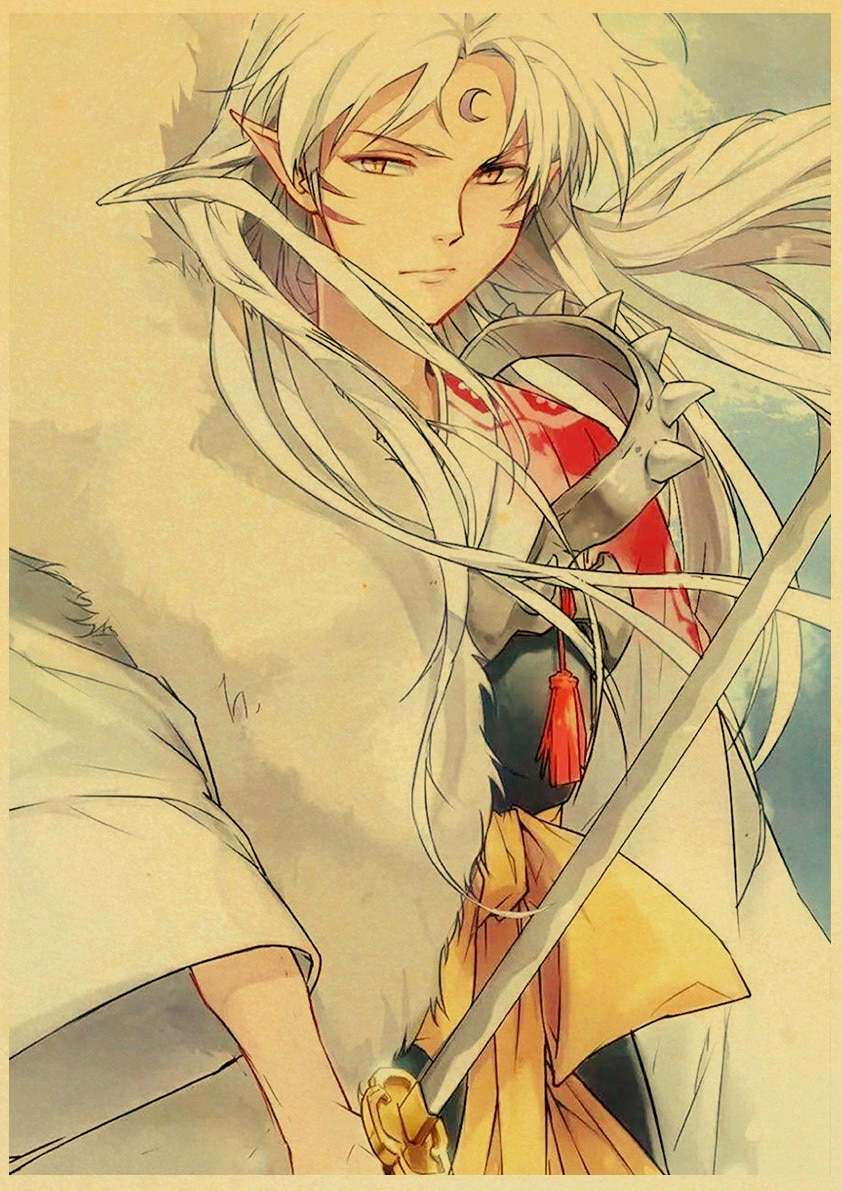 Poster Hoạt Hình Inuyasha Phong Cách Retro