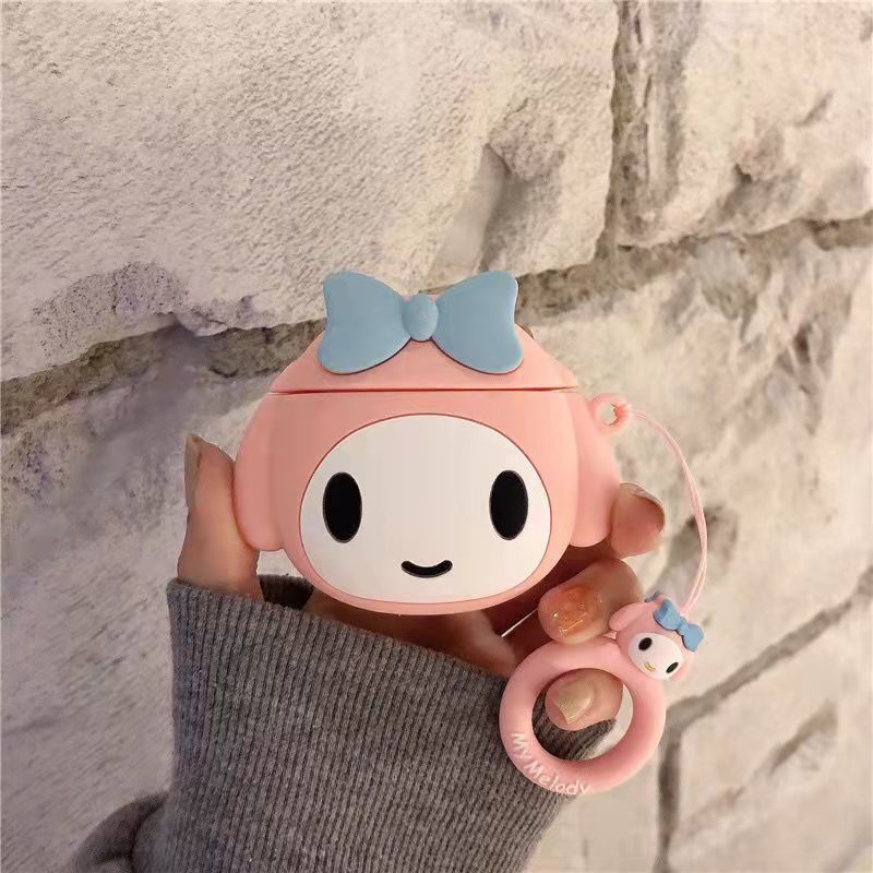 Vỏ Bảo Vệ Hộp Sạc Tai Nghe Bluetooth Bằng Silicon PC Cứng Hình Sanrio Kuromi Cho AirPods 1 2 3 Pro