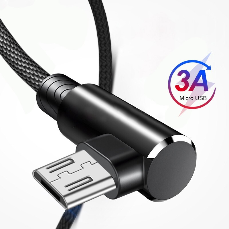 Bộ sạc dữ liệu usb 90 độ cáp sạc nhanh cho iphone Android type-c 1m / 2m / 3m tiện dụng