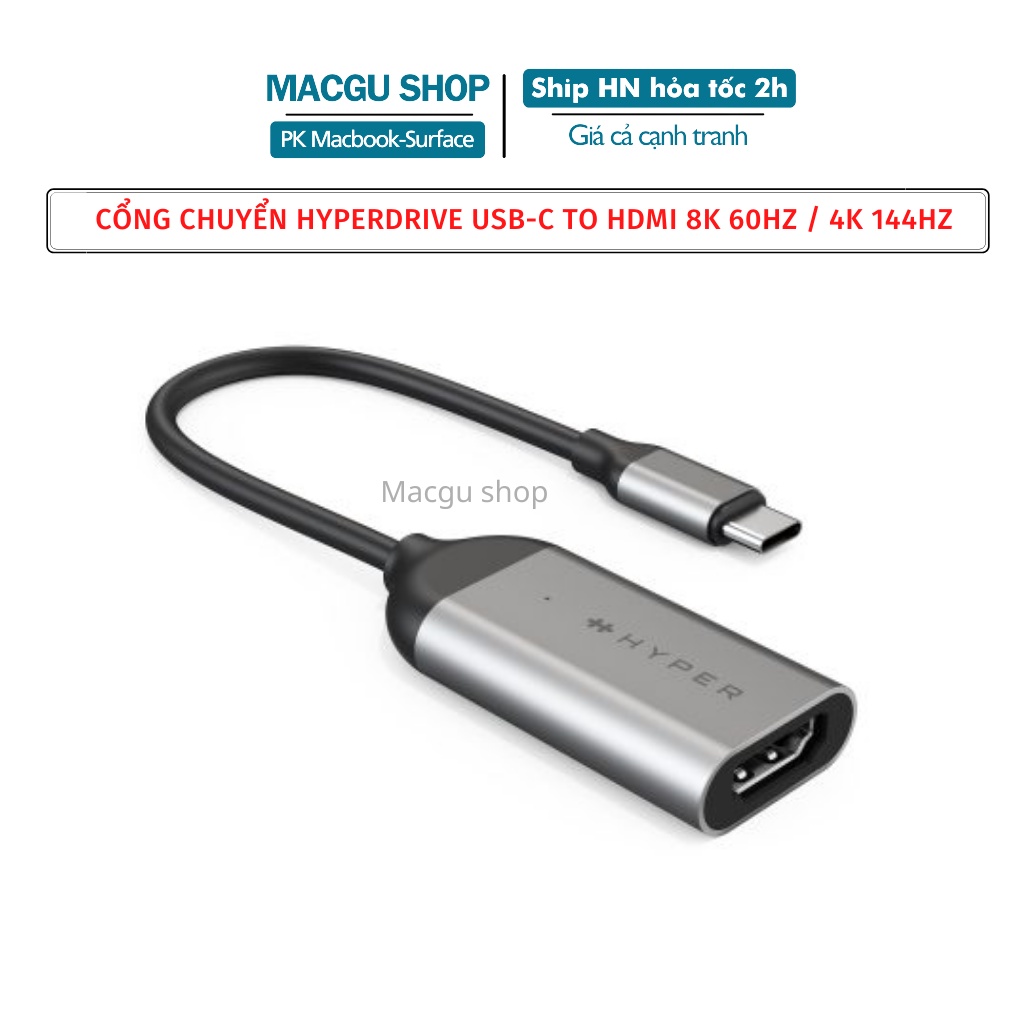 CỔNG CHUYỂN HYPERDRIVE USB-C TO HDMI 8K 60HZ / 4K 144HZ nhỏ gọn (HD-H8K)