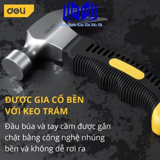 Bắc Hà -  Búa Lùn Nguyên Khối Deli Chính Hãng - Đóng Đinh, Nhổ Đinh Dễ Dàng, Tiện Dụng - Nhỏ Gọn, Tay Cầm Bọc Cao Su - D
