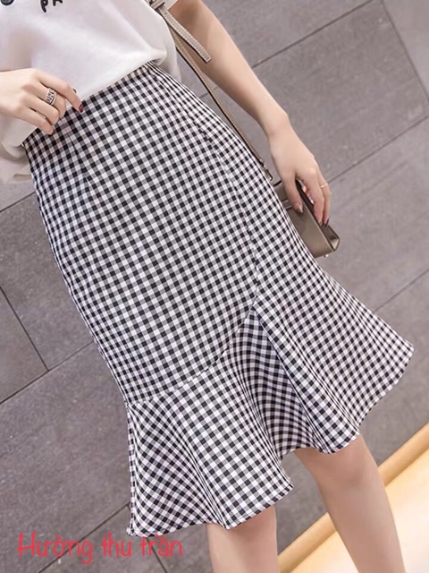 Chân váy kẻ caro đuôi cá thời trang công sở, chân váy có 2 lớp | BigBuy360 - bigbuy360.vn