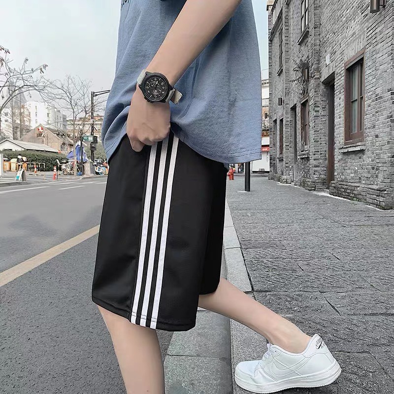 [ảnh thật sản phẩm]QUẦN ĐÙI 3 SỌC ống rộng NAM NỮ UNISEX CHẤT THUN MÁT-QUẦN SHORT UNISEX