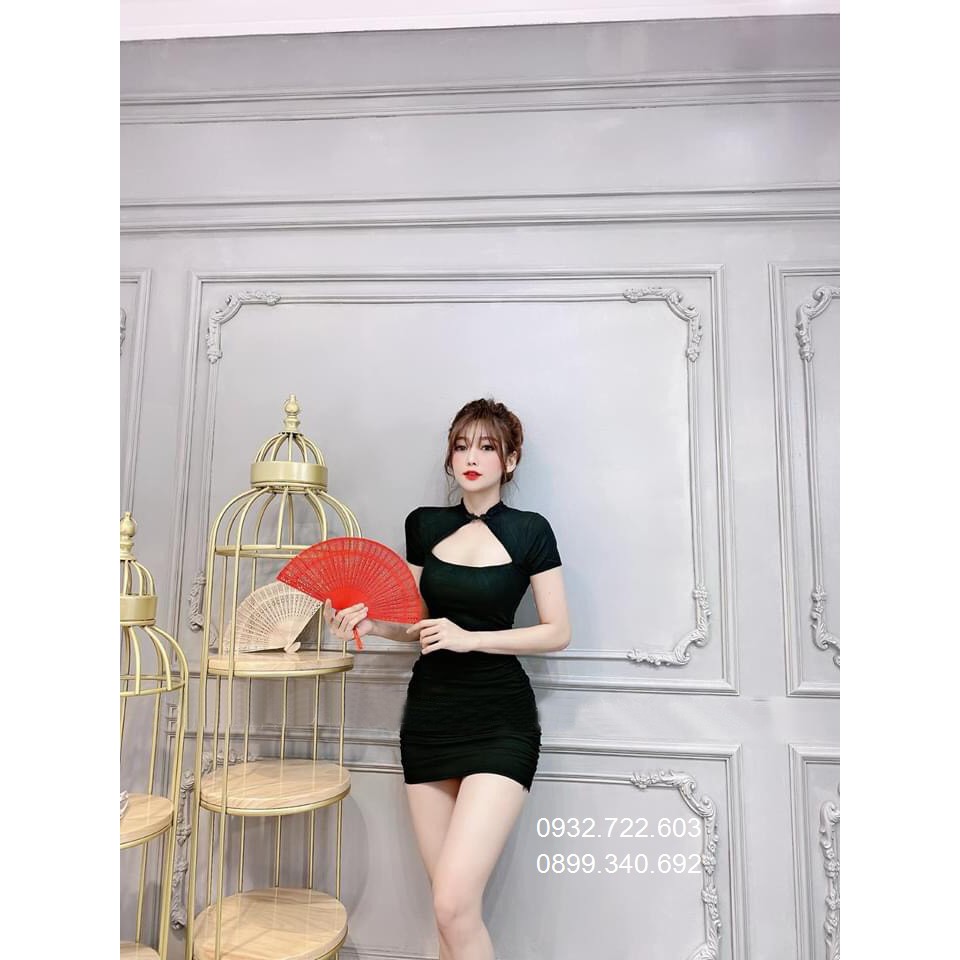 Đầm Body Nút Trung Hoa Hot Trend