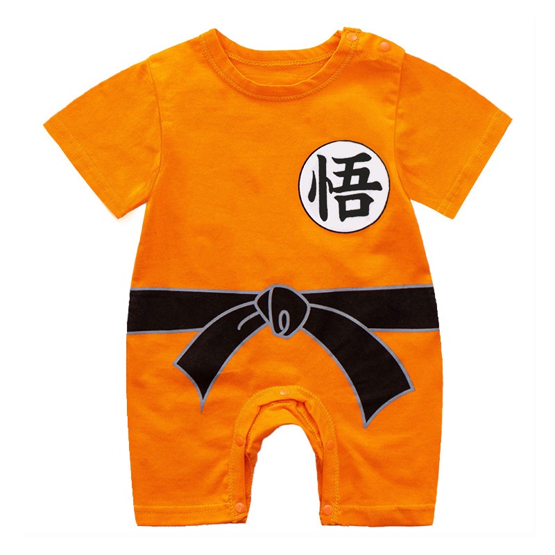 Áo liền quần SANITKUN tay ngắn họa tiết hoạt hình đáng yêu cho bé