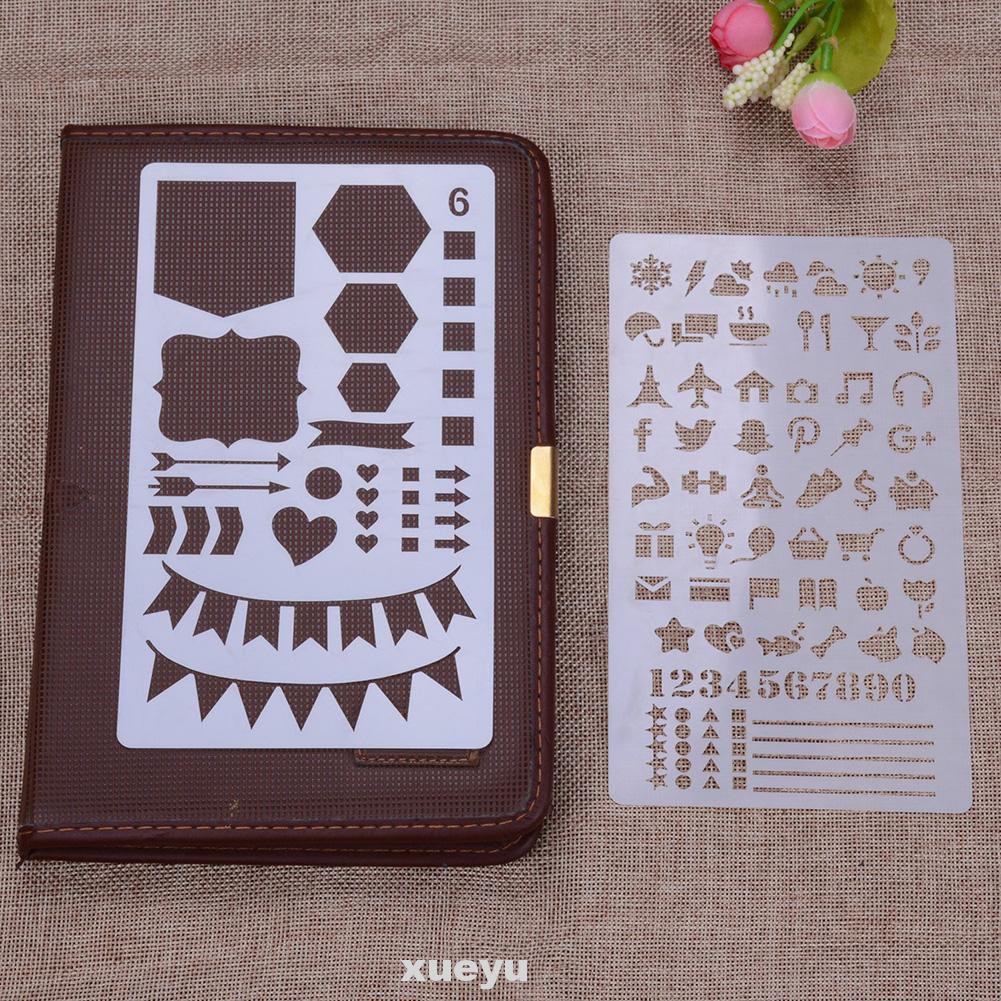 20pcs Journal Stencils Notebook Scrapbook Drawing Template Art For Diary Notepad Stationery Office Supplies