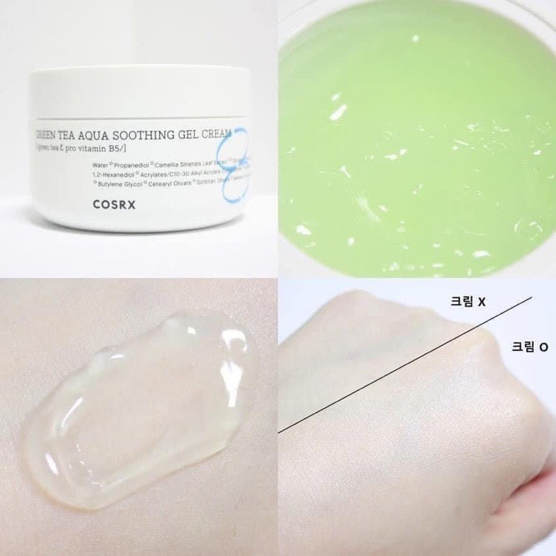 Kem Cosrx Green Tea B5 dưỡng ẩm phục hồi da dầu mụn