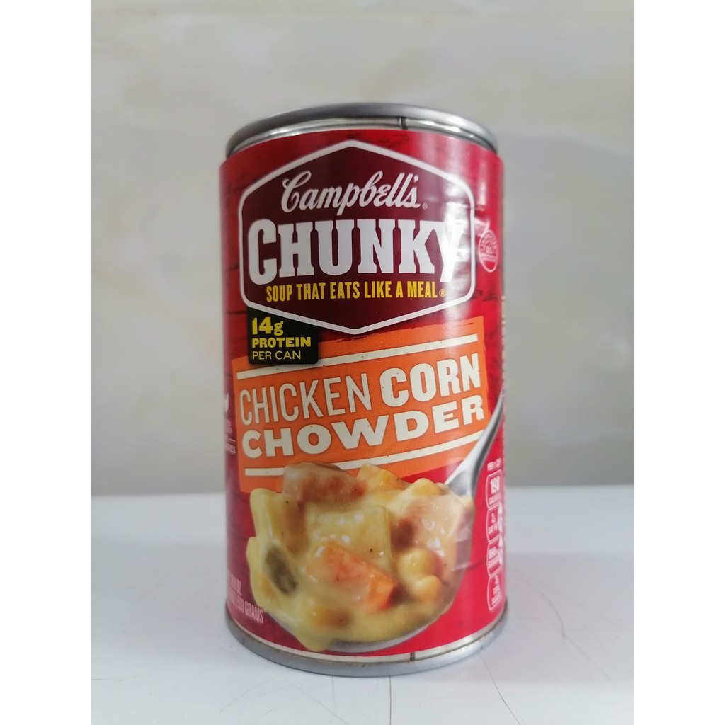 [533g – CHICKEN CORN] SÚP BẮP GÀ (DẠNG SỆT) Chunky [USA] CAMPBELL’S Chicken Corn Chowder Soup (nph-hk)