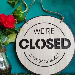 Bảng treo Open - Closed bằng gỗ 2 mặt