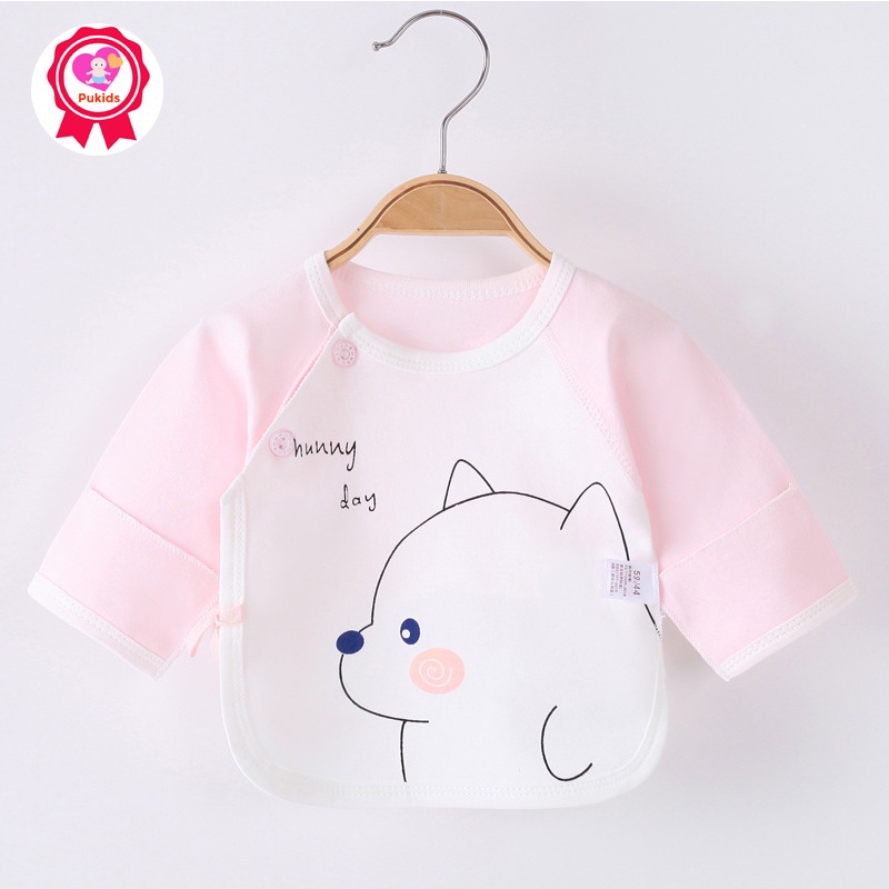 Áo dài cho bé trai bé gái sơ sinh dáng lửng kiểu nhà sư hàng xuất cao cấp 100% cotton nguyên chất _ A01