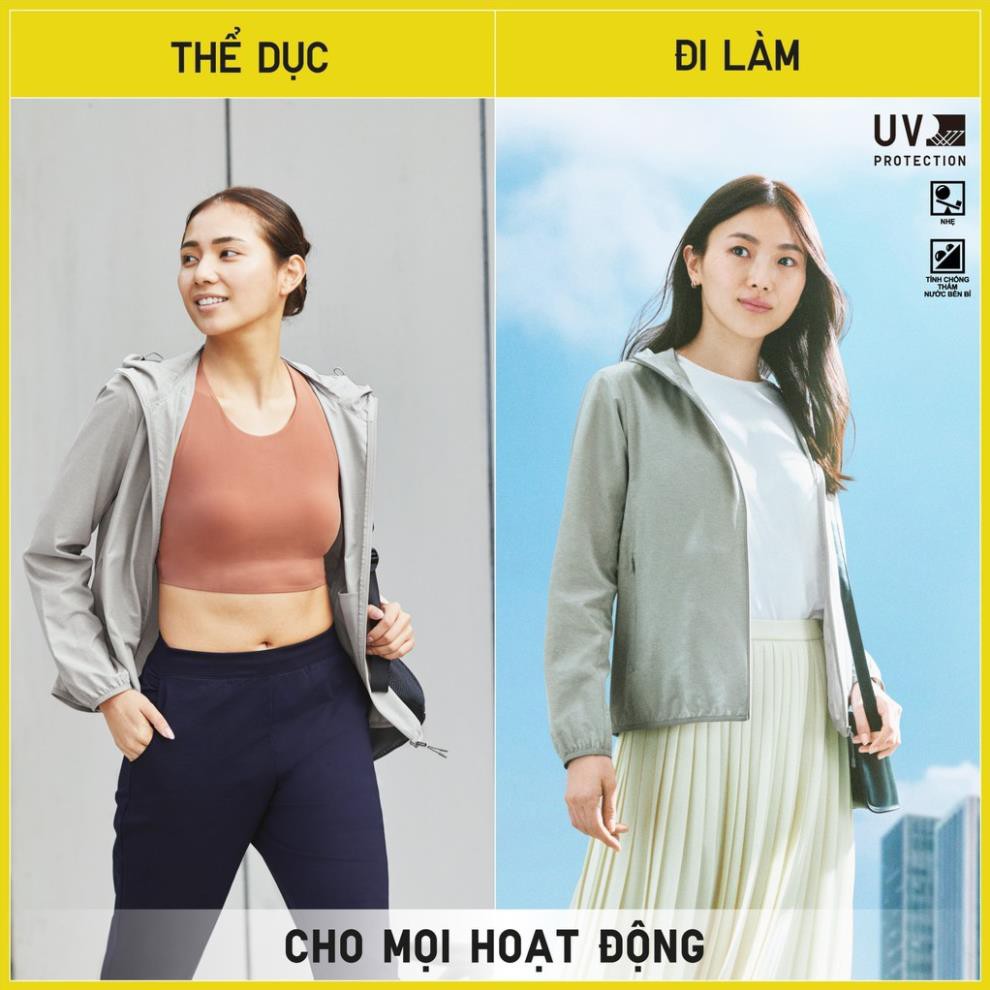 Áo khoác chống nắng nữ Uniqlo 414188 vải dù Women Pocketable UV Cut Parka ༴