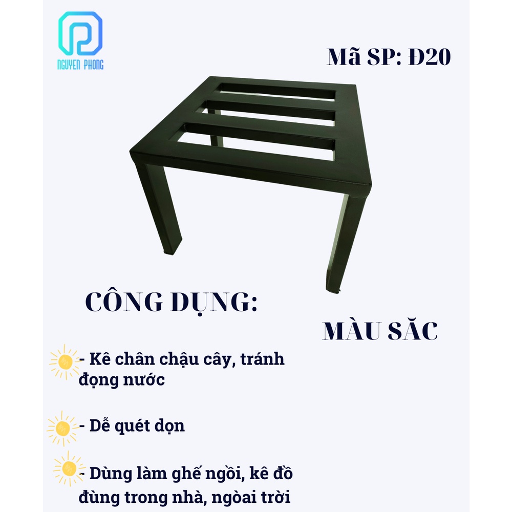 Kệ cây cảnh trong nhà tiện lợi, đôn cây cảnh, đôn chân sắt 20x20x15cm,nhiều công dụng sơn tĩnh điện bền