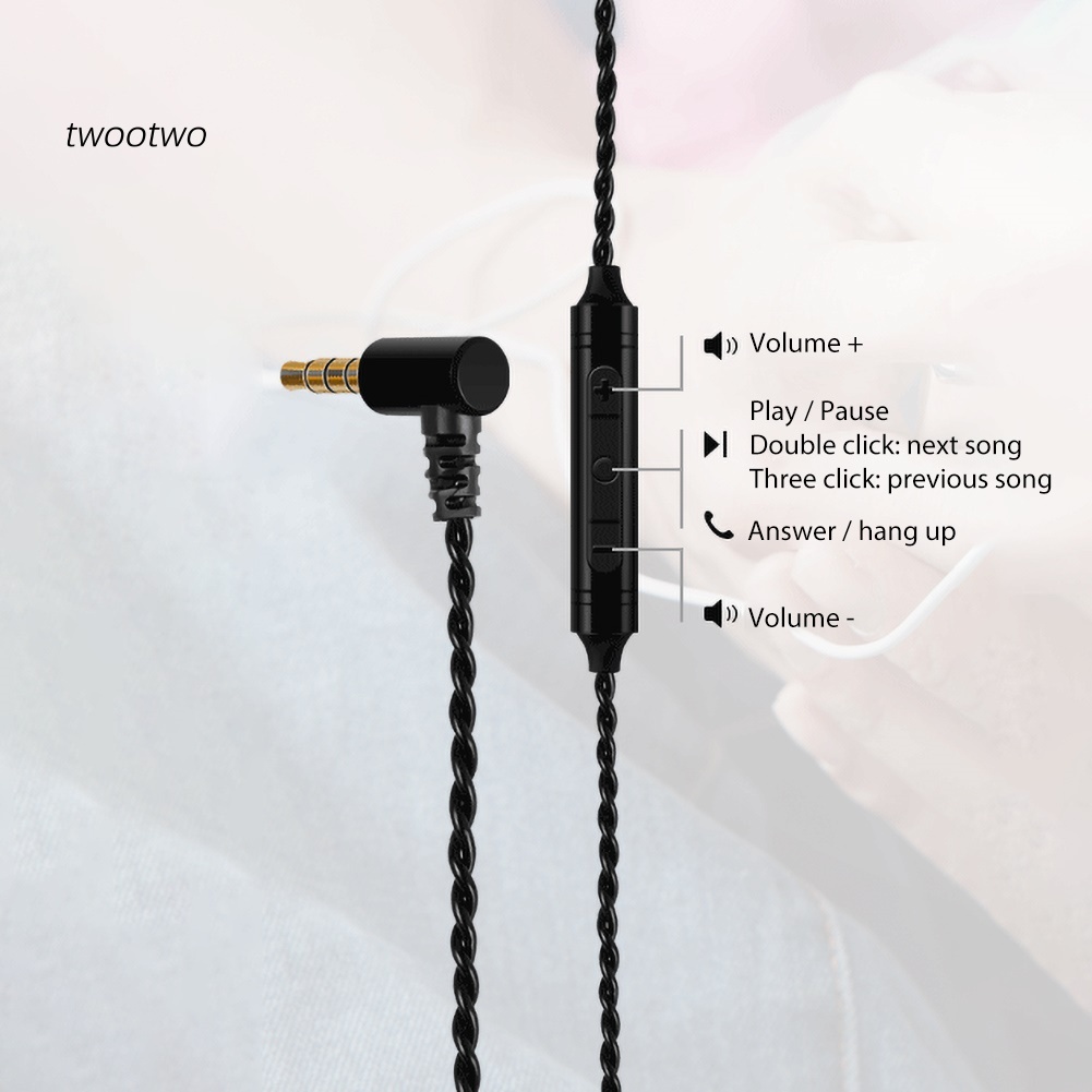 Haio| Dây Cáp Tai Nghe 3.5mm A2DC Có Mic Dành Cho Audio Technica LS50 IS70 200 E40 50