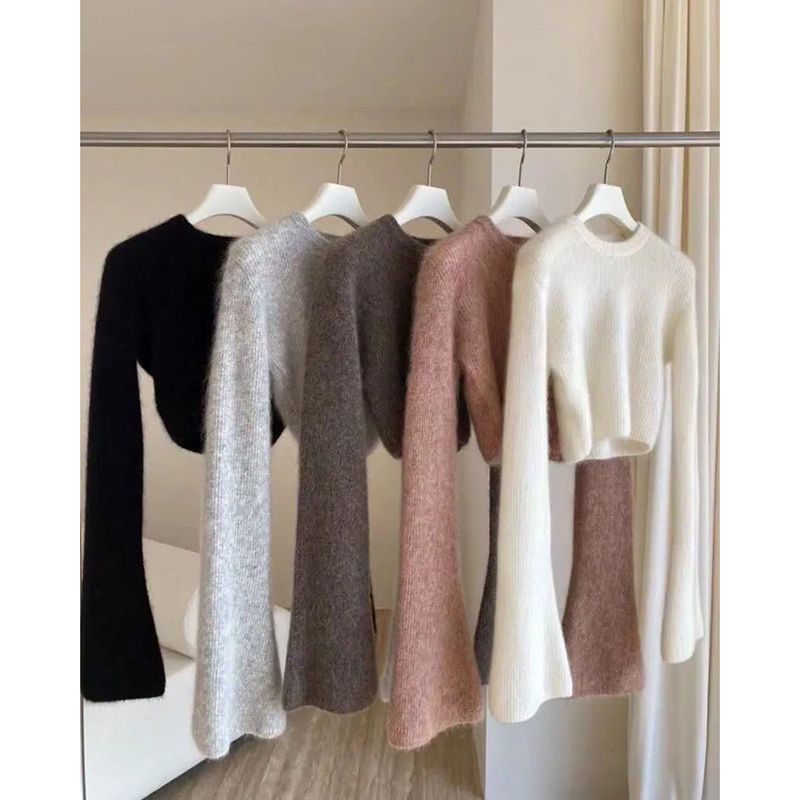 Áo Sweater Dệt Kim Dáng Ôm Thời Trang Mùa Thu Cho Nữ