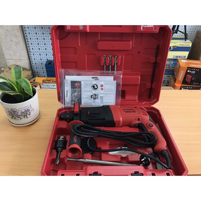 Máy Khoan Búa Sencan 722615 3 chức năng  khoan bê tông , khoan gỗ , đục bê tông Tặng kèm đầu chuyển khoan sắt , gỗ