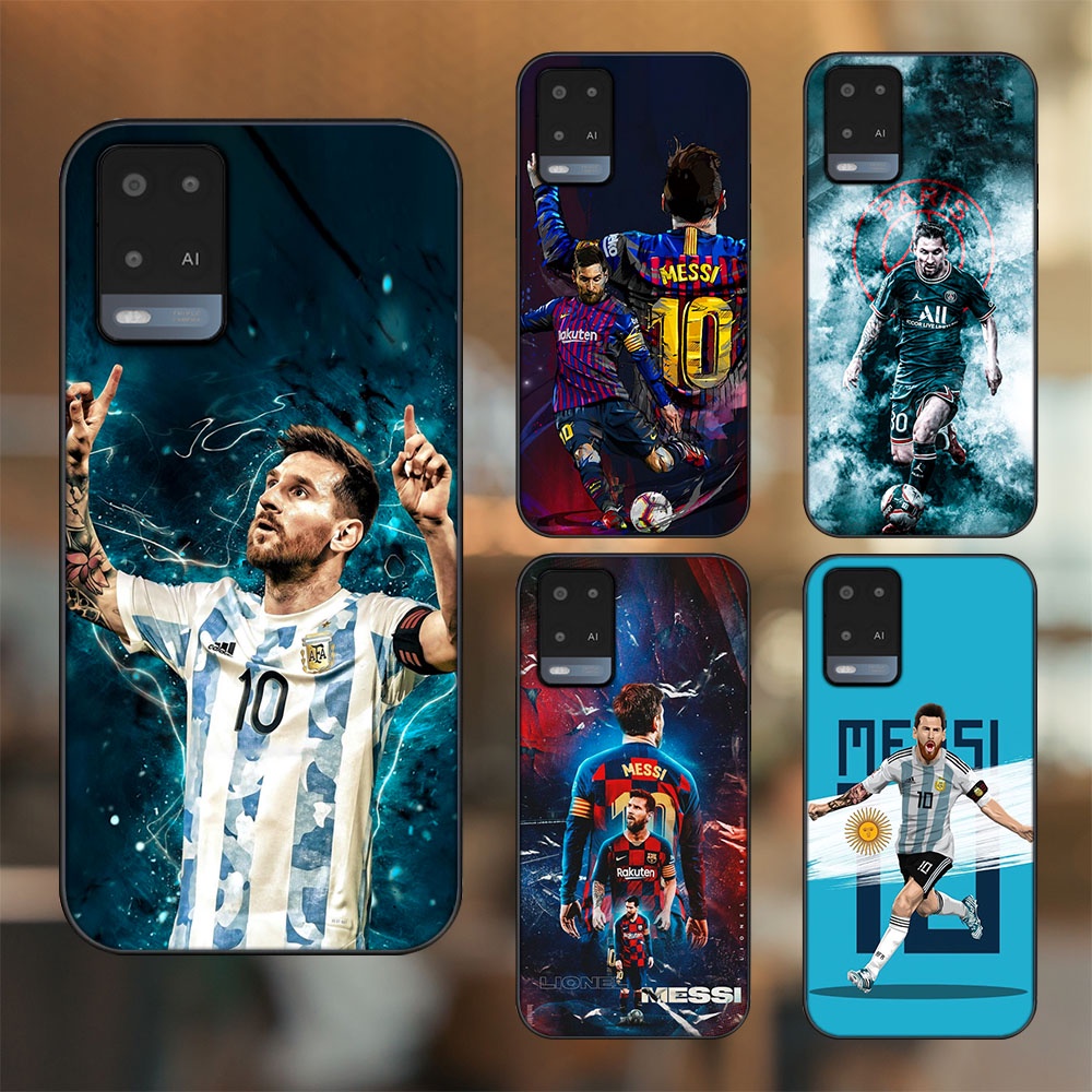 Ốp lưng Oppo A54 4G, A54 5G viền đen in hình Lionel Messi Barcelona PSG