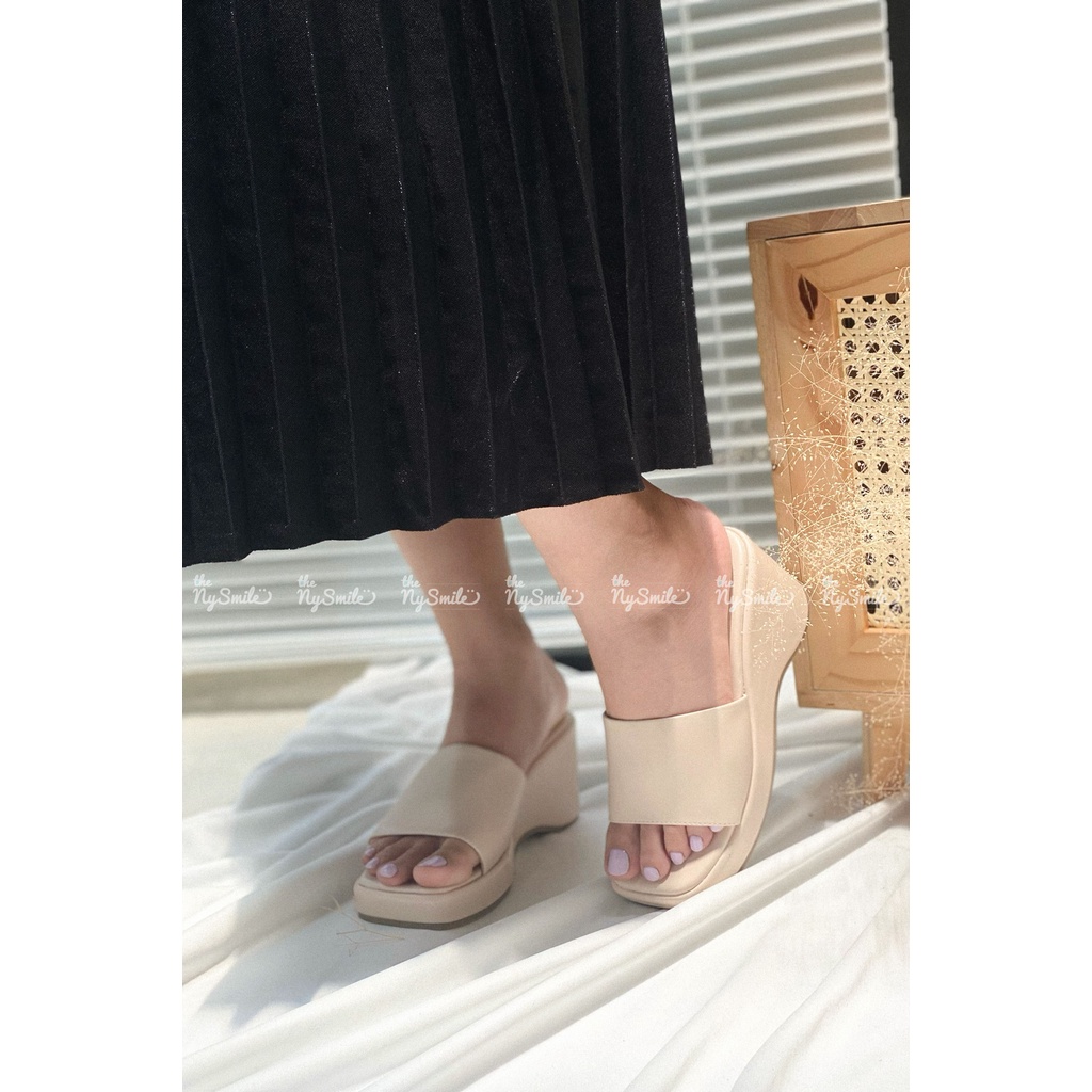 Dép xuồng nữ 7 phân quai ngang to, dép bánh mì - The NySmile - NOKA