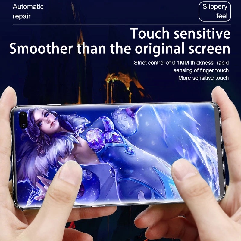 Kính Cường Lực Hydrogel Mềm Cho Samsung Galaxy S22 S21 S20 S10 S9 S8 Plus S21FE S20FE S7 Edge Note 20 Ultra 10 Plus 8 9