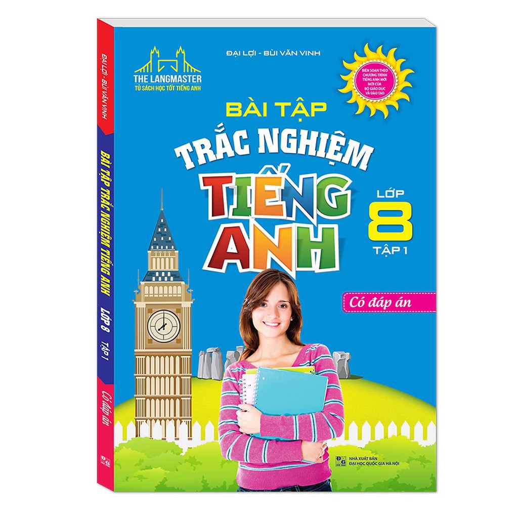 Sách - Bài tập trắc nghiệm tiếng Anh lớp 8 tập 1- có đáp án + Tặng bút bi
