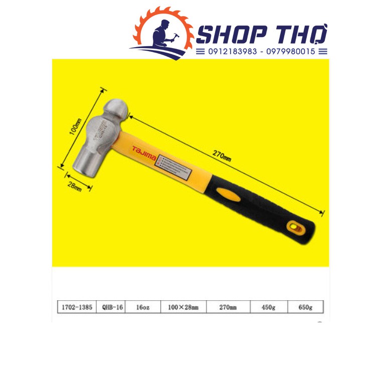 Búa nhật đầu tròn Tajima QHB8 đến QHB32