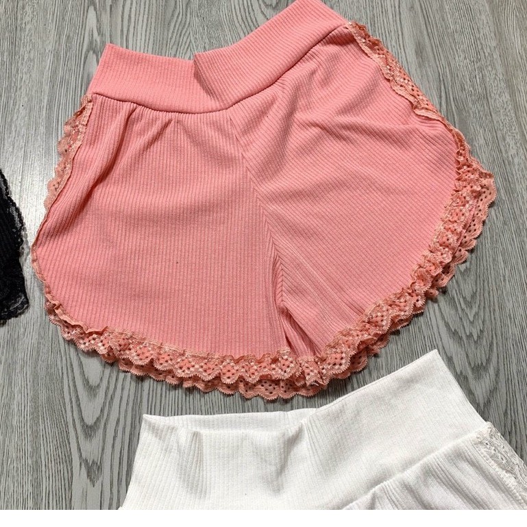 Quần đùi mặc ngủ viền ren chât thun gân mát mịn 25STORE