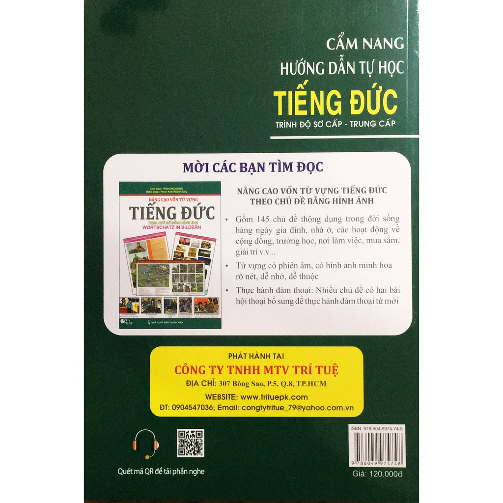 Sách Cẩm nang hướng dẫn tự học tiếng đức trình độ sơ cấp,trung cấp