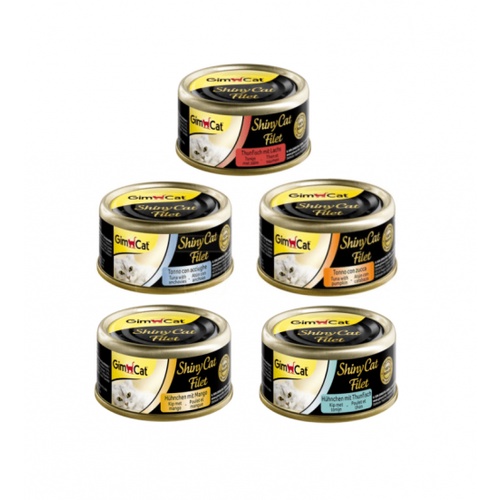 Pate cao cấp GimCat Shiny Cat Filet cho mèo lon 70g