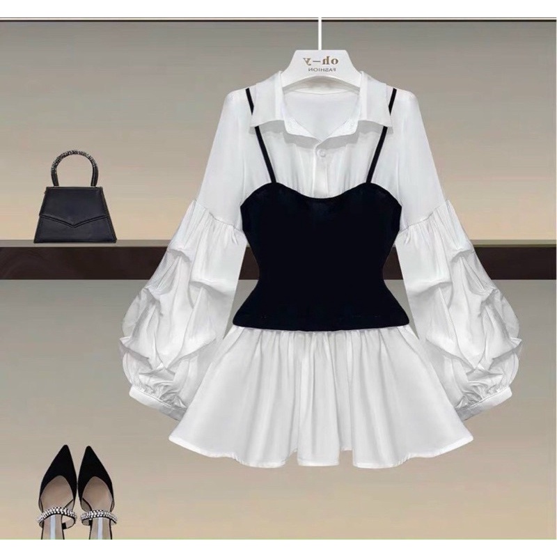 [Shop bigsize nữ] Áo peplum tay phồng bigsize 50-90kg có size