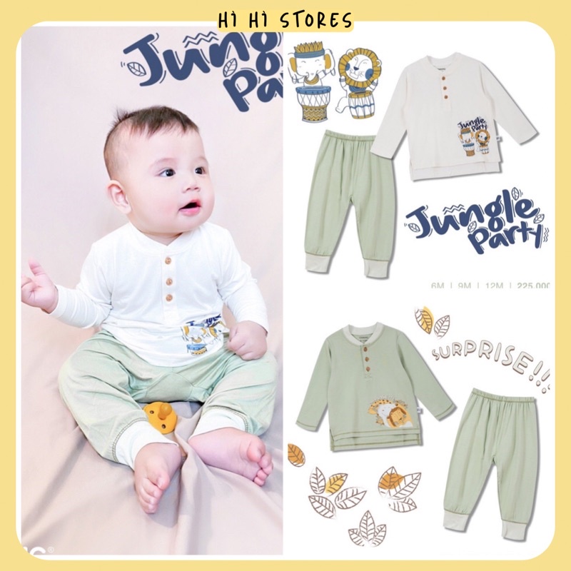 Chaang bộ dài tay cổ trụ Chaang Jungle cho bé AW21D14