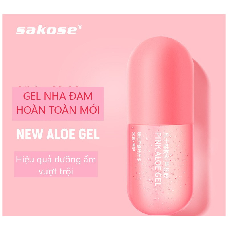 Gel hồng nha đam lô hội SAKOSE Pink Aloe Vera dưỡng ẩm sâu 250g (SKS39)