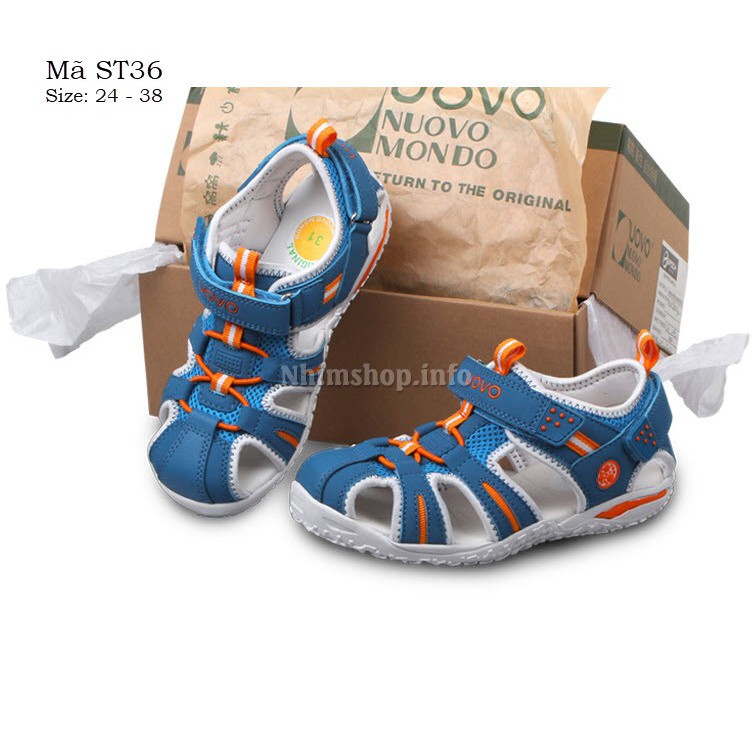 Sandal rọ cho bé trai giày sandal lót đế chỉnh hình UOVO hàng xuất Châu Âu để Eva kháng khuẩn bít sau 3- 12 tuổi ST36
